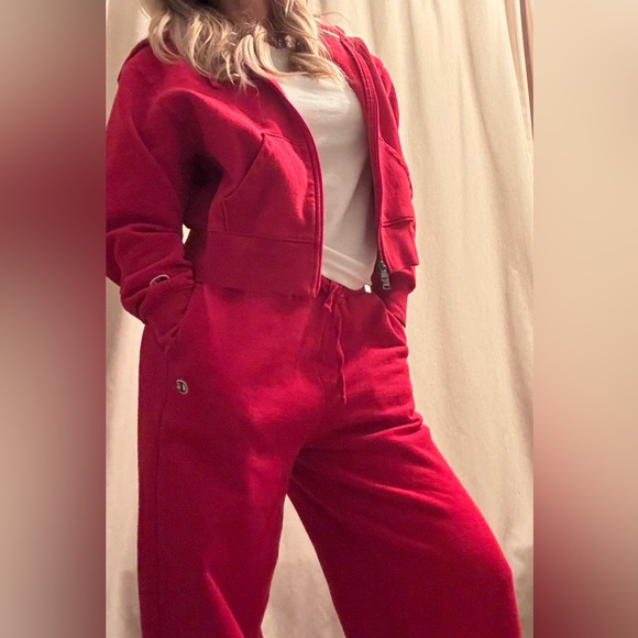 Champion two piece zip up hoodie and sweatpants set—red - Picture 6 of 6